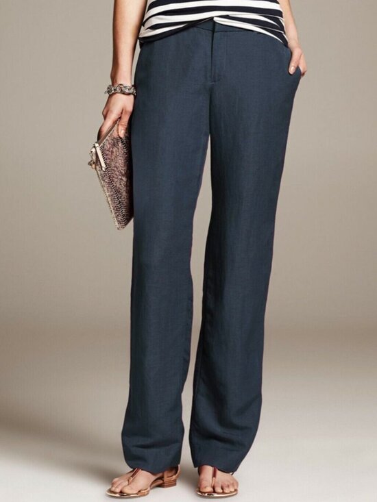 Banana Republic Factory Pants - Banana Republic Wide Leg Pants Navy Blue Slub Corporate Drapey Capsule Trouser
